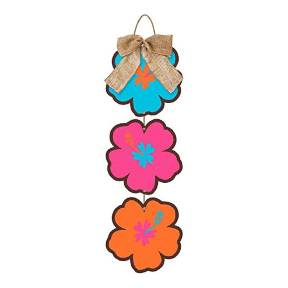 Beachy Blooms Hanging Sign 18in x 6in Decorations - Party Centre