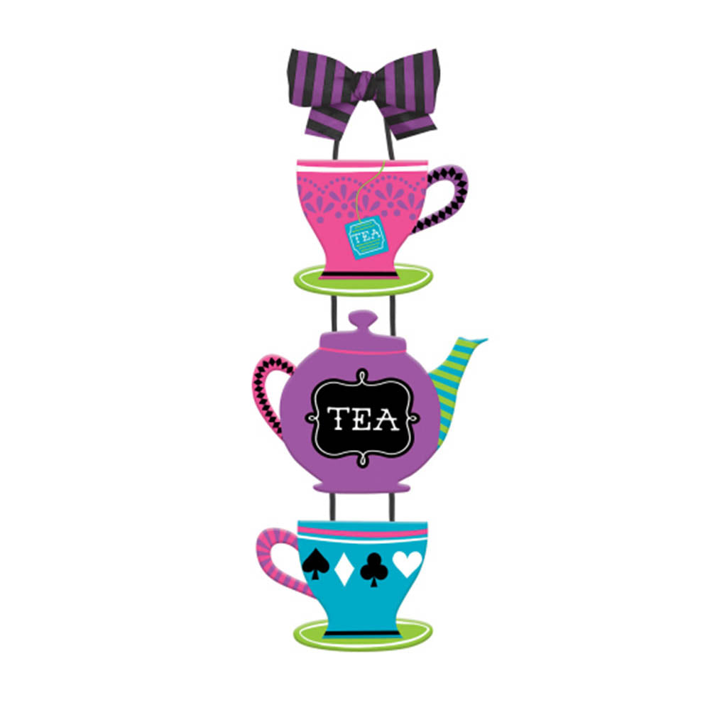 Mad Tea Party Sign With Bow Decorations - Party Centre