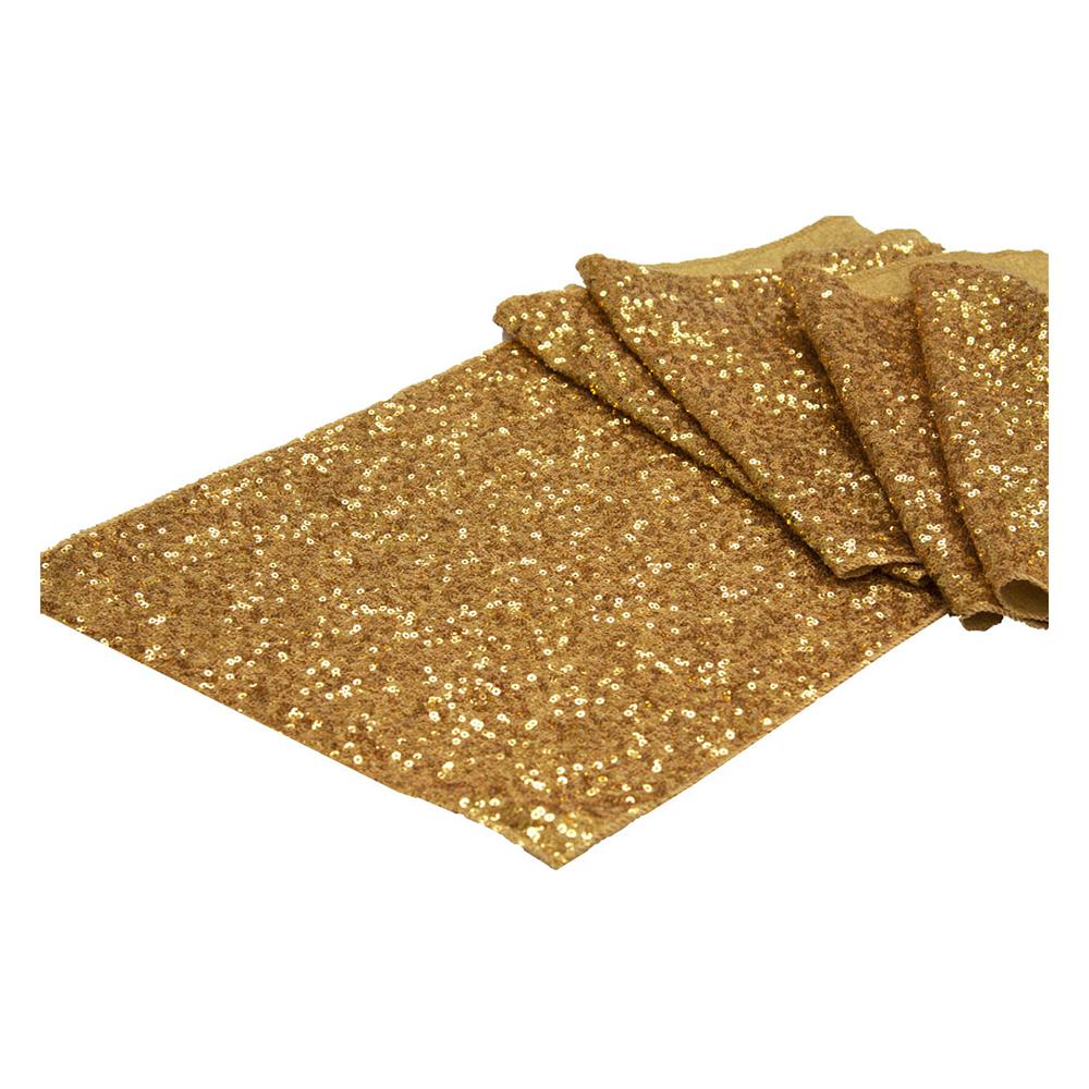 Gold Sequin Table Runner Solid Tableware - Party Centre