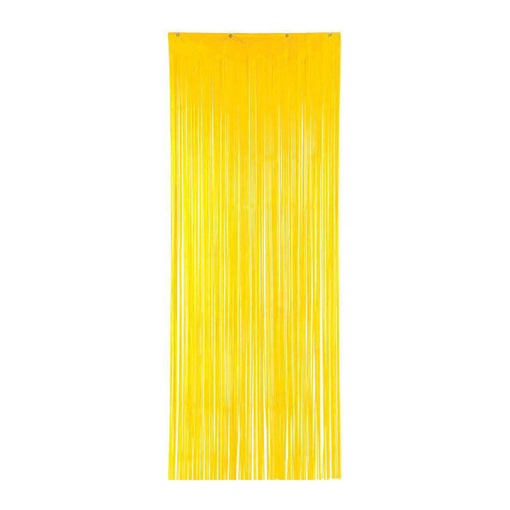 Yellow Sunshine Metallic Curtain 8ft Decorations - Party Centre