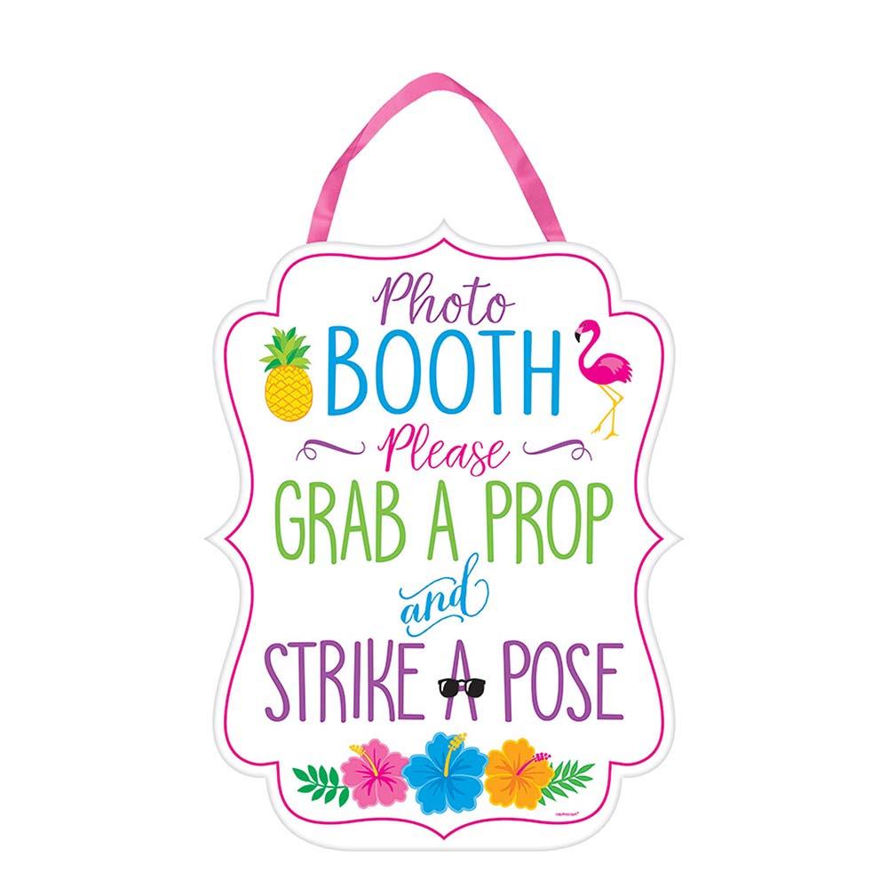 Summer Photo Booth Sign Cardboard W/ Hanger Decorations - Party Centre