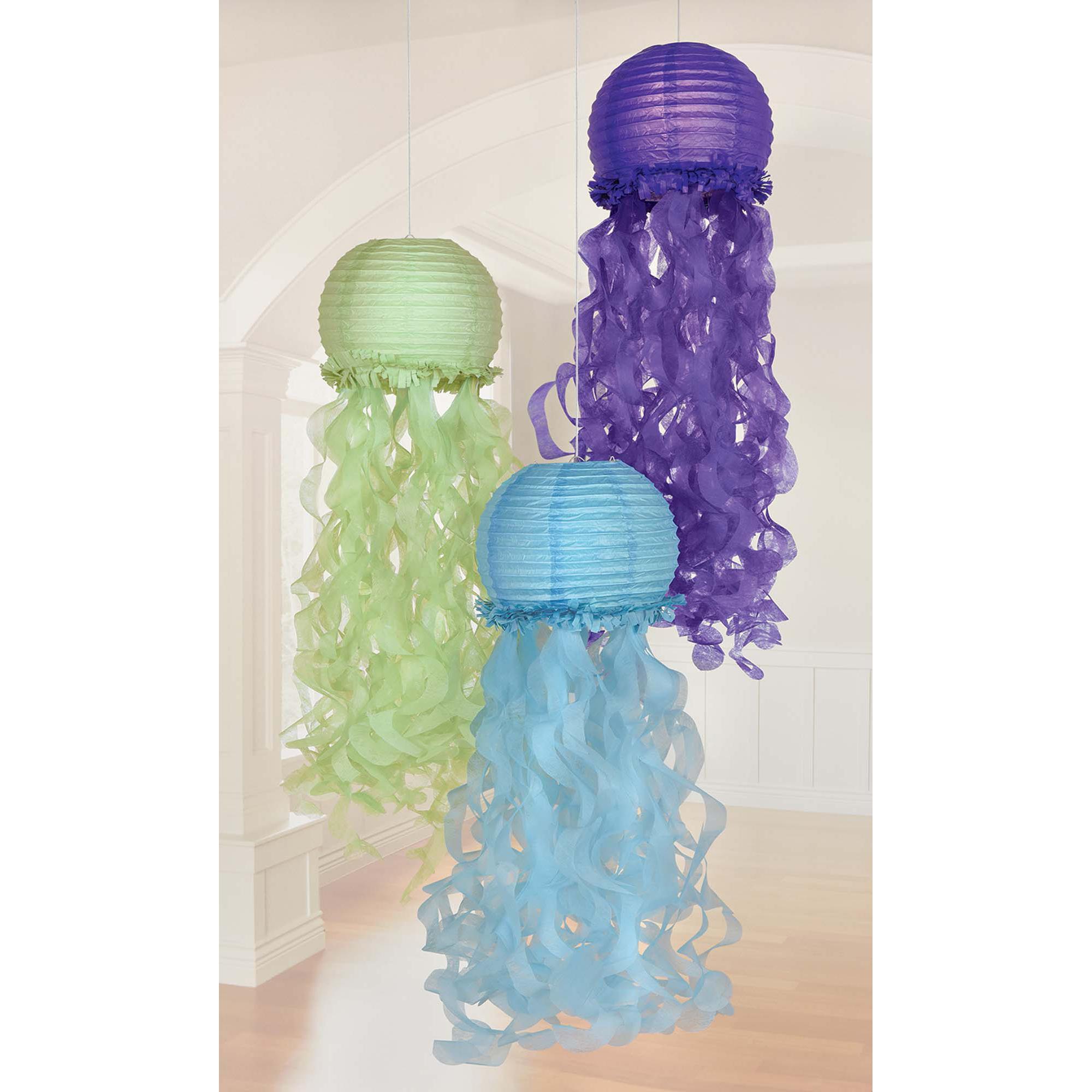 Mermaid Wishes Jellyfish Lanterns 3pcs Decorations - Party Centre