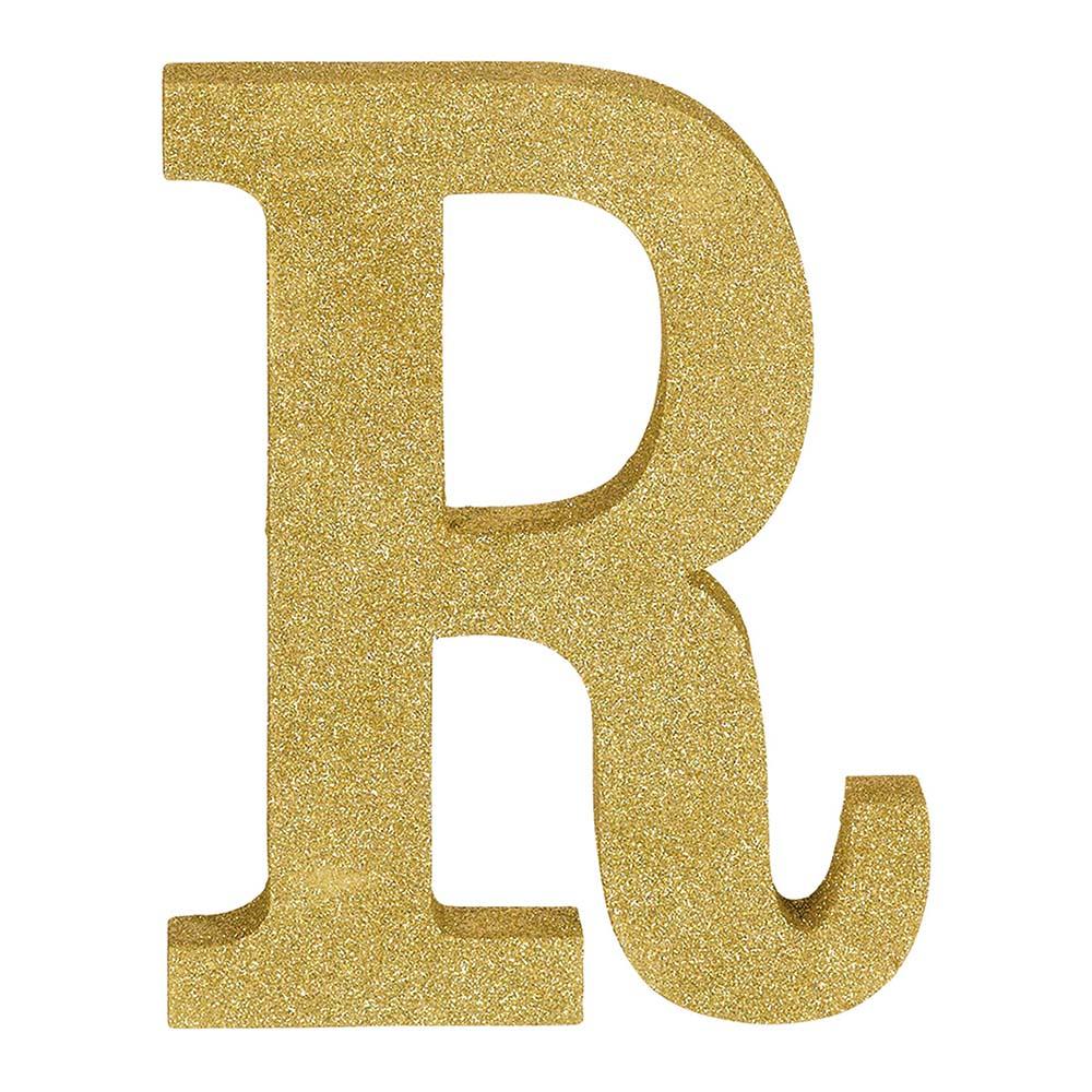 Letter R Glitter Wood Table Decoration Decorations - Party Centre