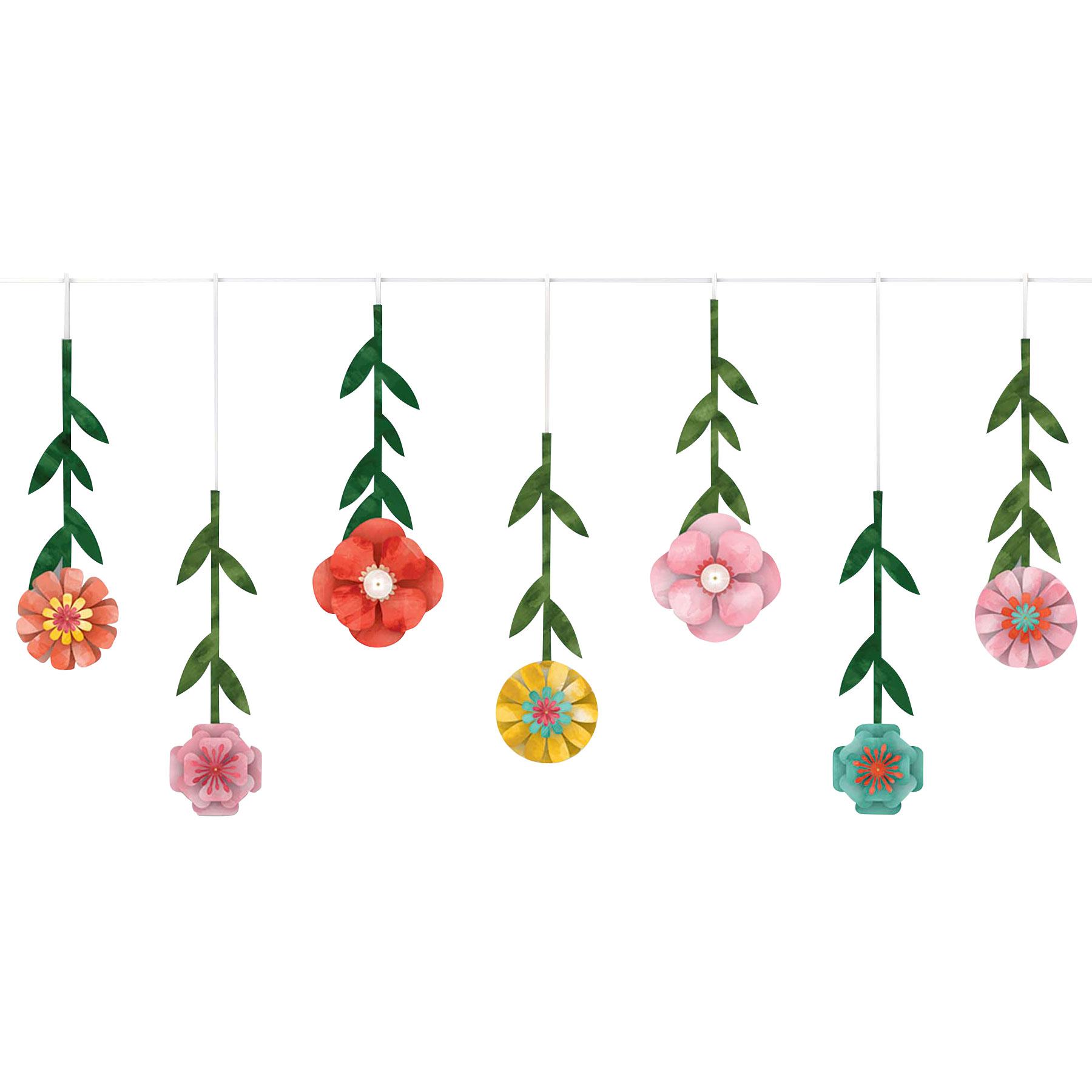 Bright Floral Flowers Hanging Decorations Decorations - Party Centre
