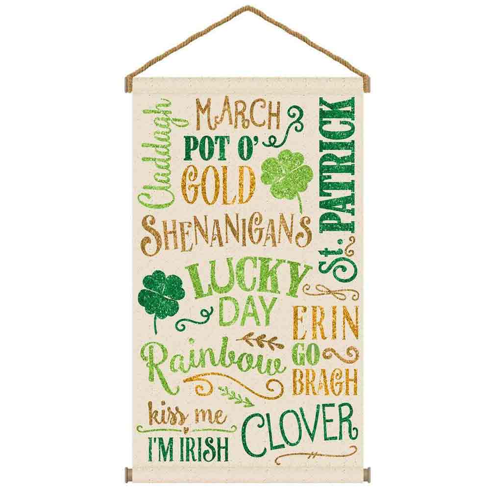St. Patrick's Day Large Canvas Hanging Sign