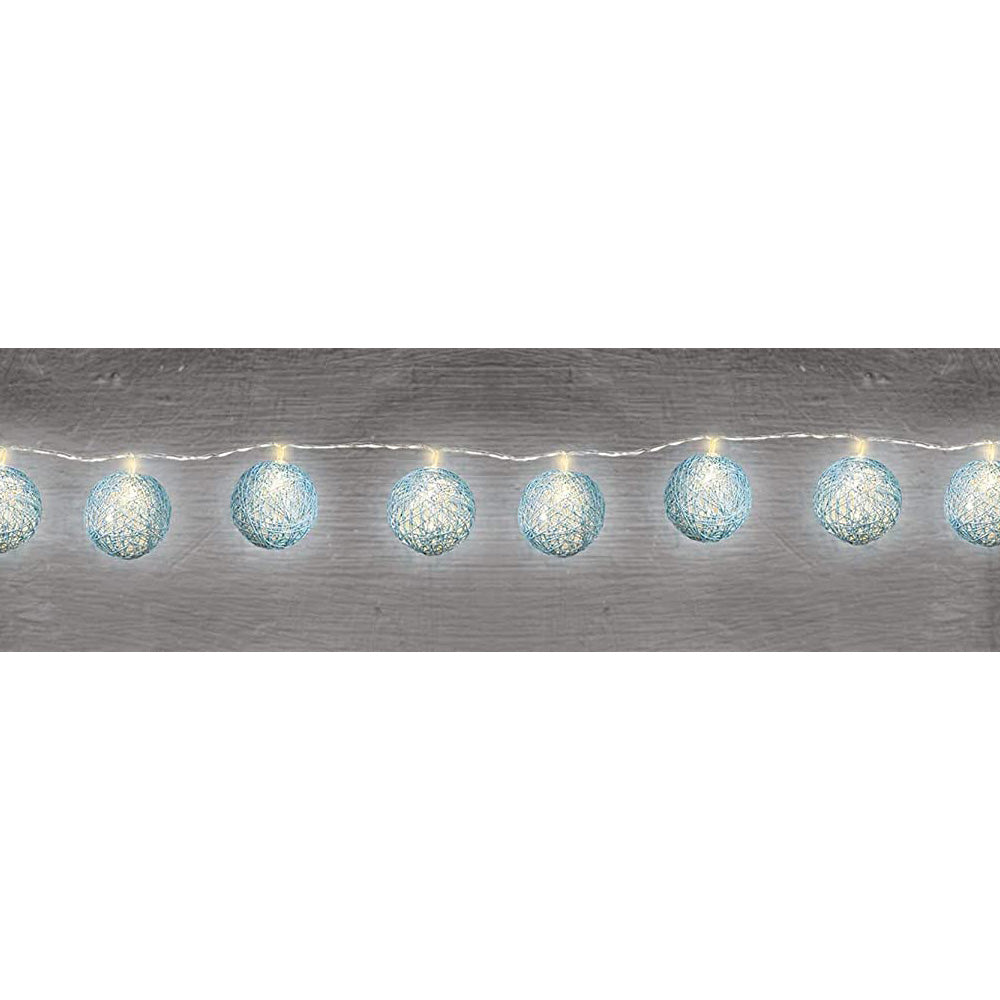 Cotton Balls Light Blue LED String Lights Decoration