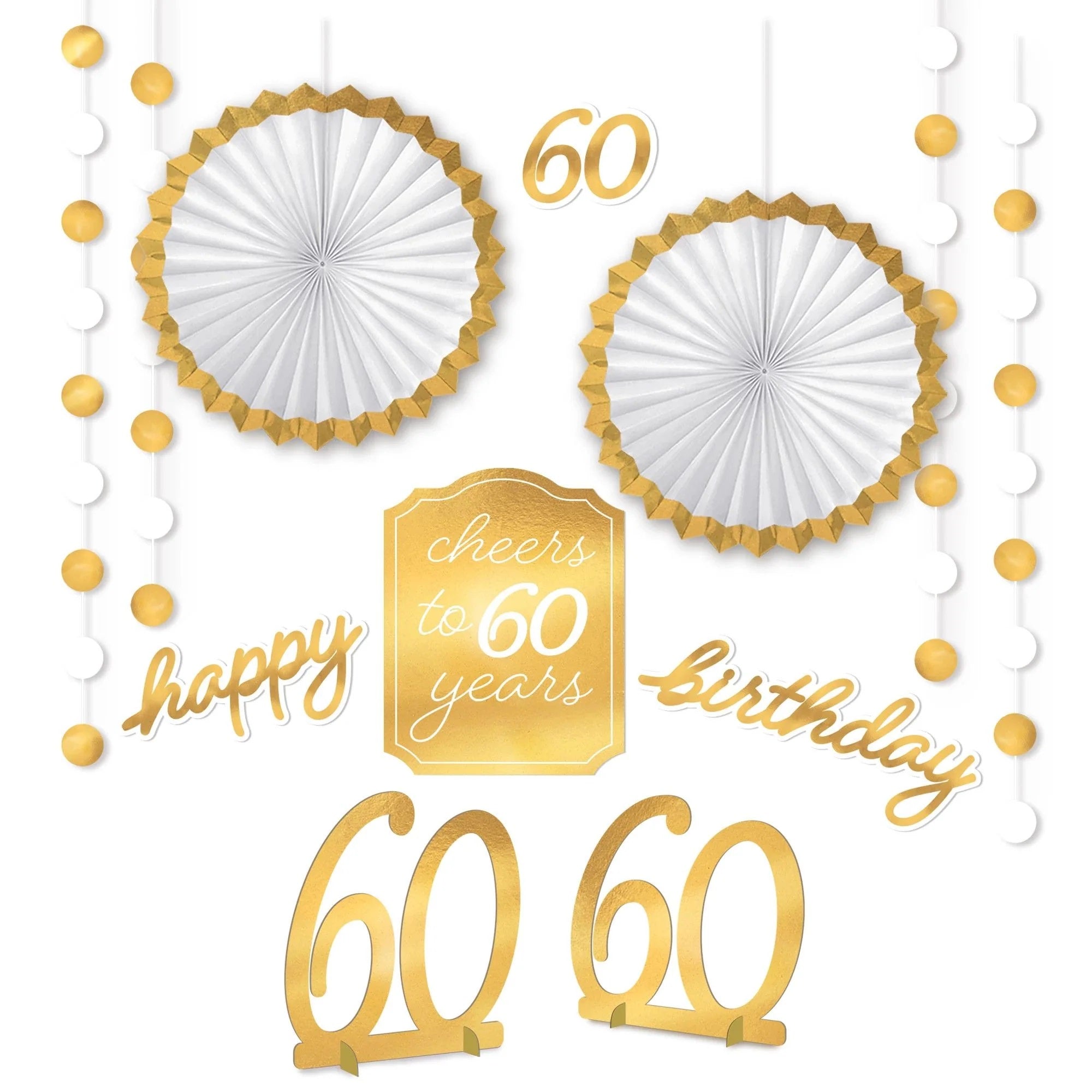 60th Golden Age Birthday Room Decorating Kit
