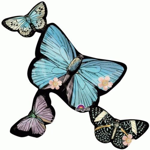 Butterfly Cluster Connext Foil Balloon 28 x 38in Balloons & Streamers - Party Centre