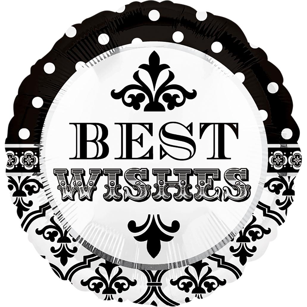 Damask & Dots Best Wishes Foil Balloon 18in Balloons & Streamers - Party Centre