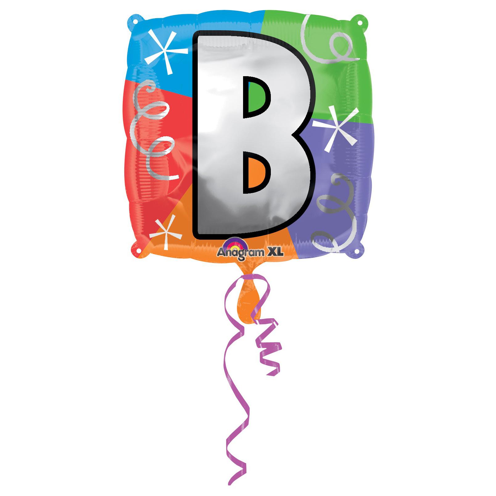 Letter B Square Foil Balloon 45cm Balloons & Streamers - Party Centre