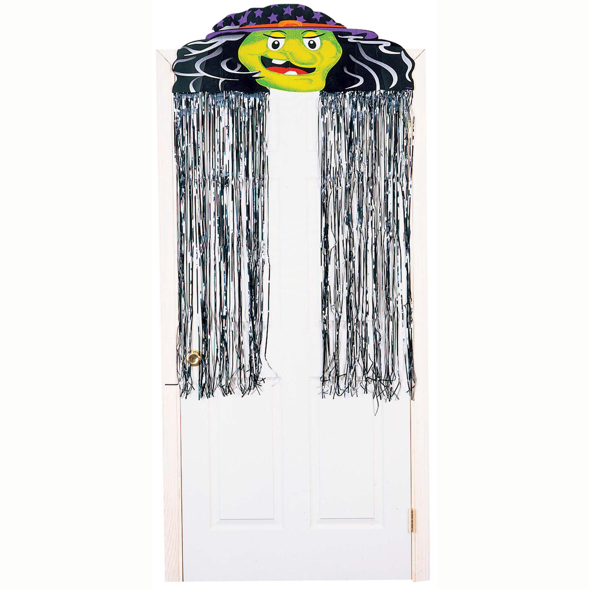 Witch Decorative Foil Door Curtain 3 x 4.5ft Decorations - Party Centre