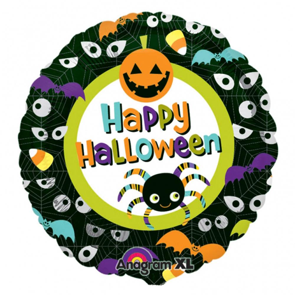 Happy Halloween Eyes Foil Balloon 18in Balloons & Streamers - Party Centre