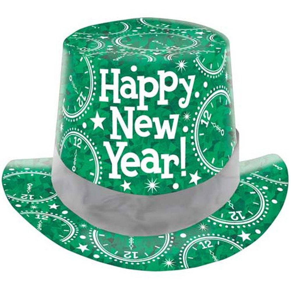 Prismatic Green New Year Top Hat Costumes & Apparel - Party Centre