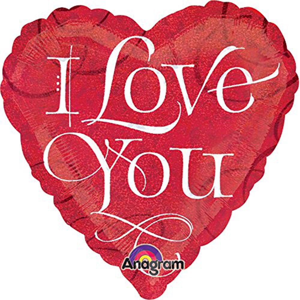 I Love You Calligraphy Foil Balloon 18in Balloons & Streamers - Party Centre