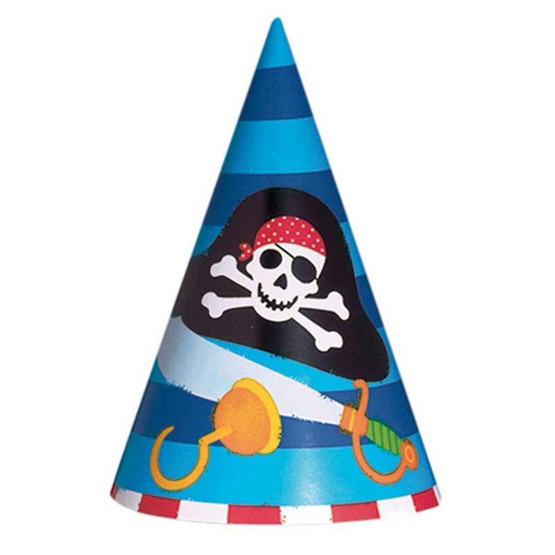 Pirate's Treasure Hats 7in, 8pcs Party Accessories - Party Centre