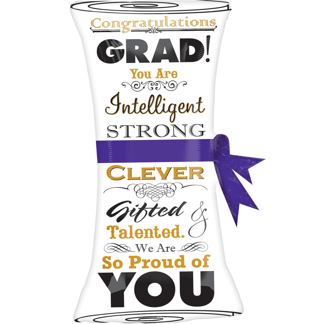 Graduation Scroll Supershape Foil Balloon Balloons & Streamers - Party Centre