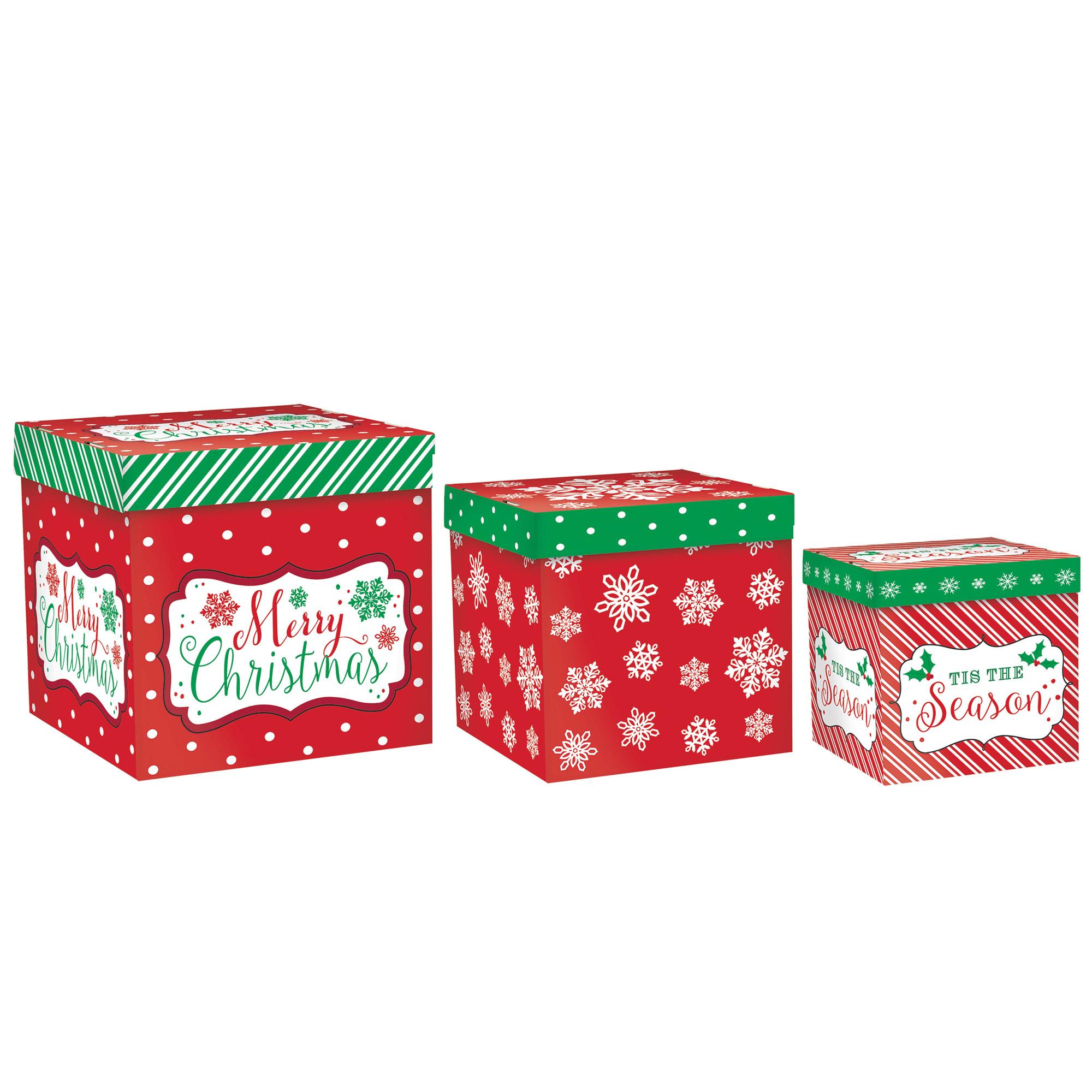 Christmas Pop Up Gift Boxes - Plastic 3pcs Party Favors - Party Centre