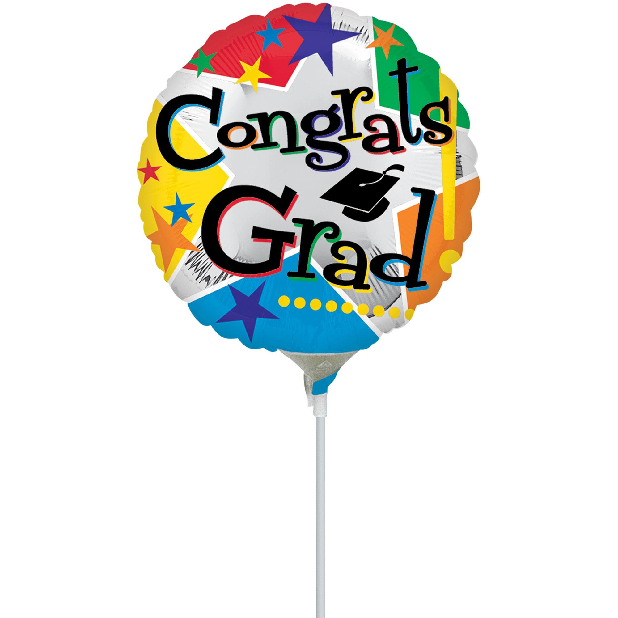 Congrats Graduation Stars Foil Balloon 9in Balloons & Streamers - Party Centre