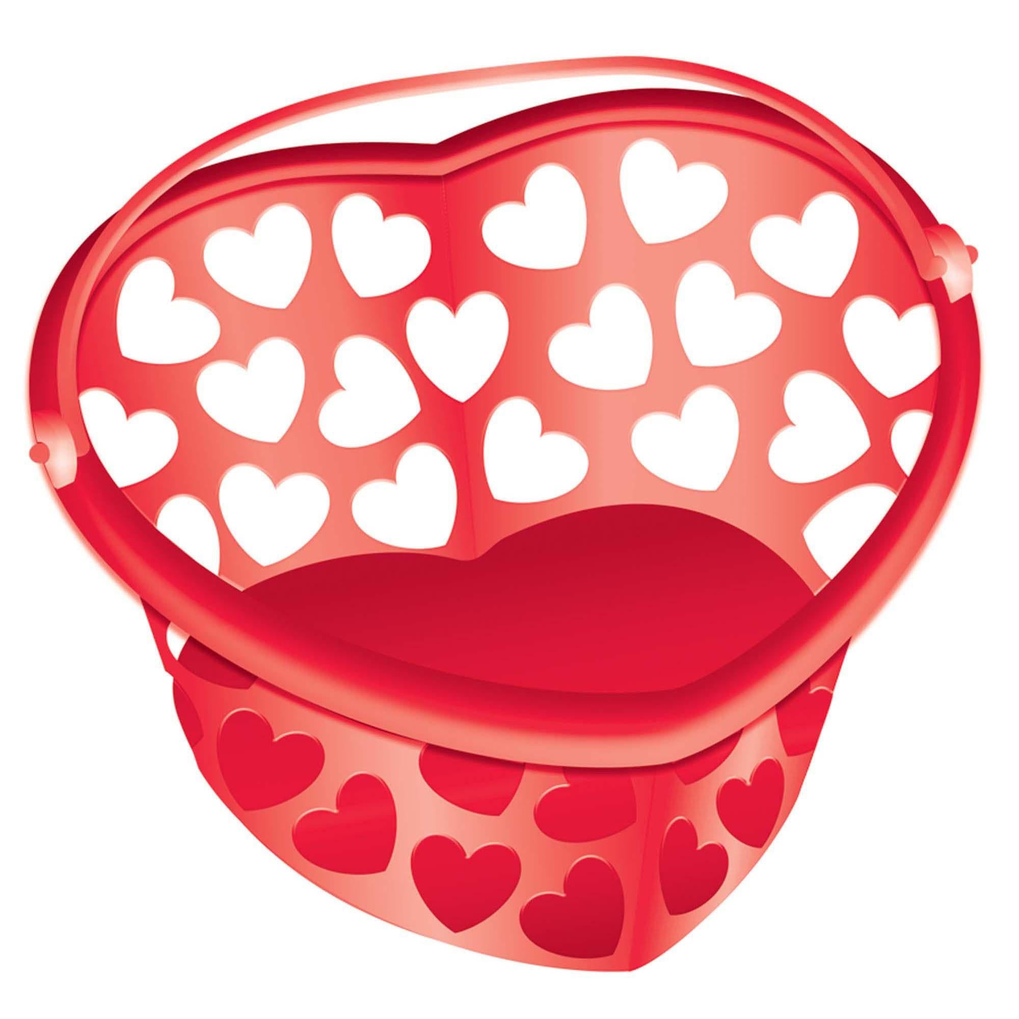 Valentine Red  Heart Shape Plastic Container Favours - Party Centre