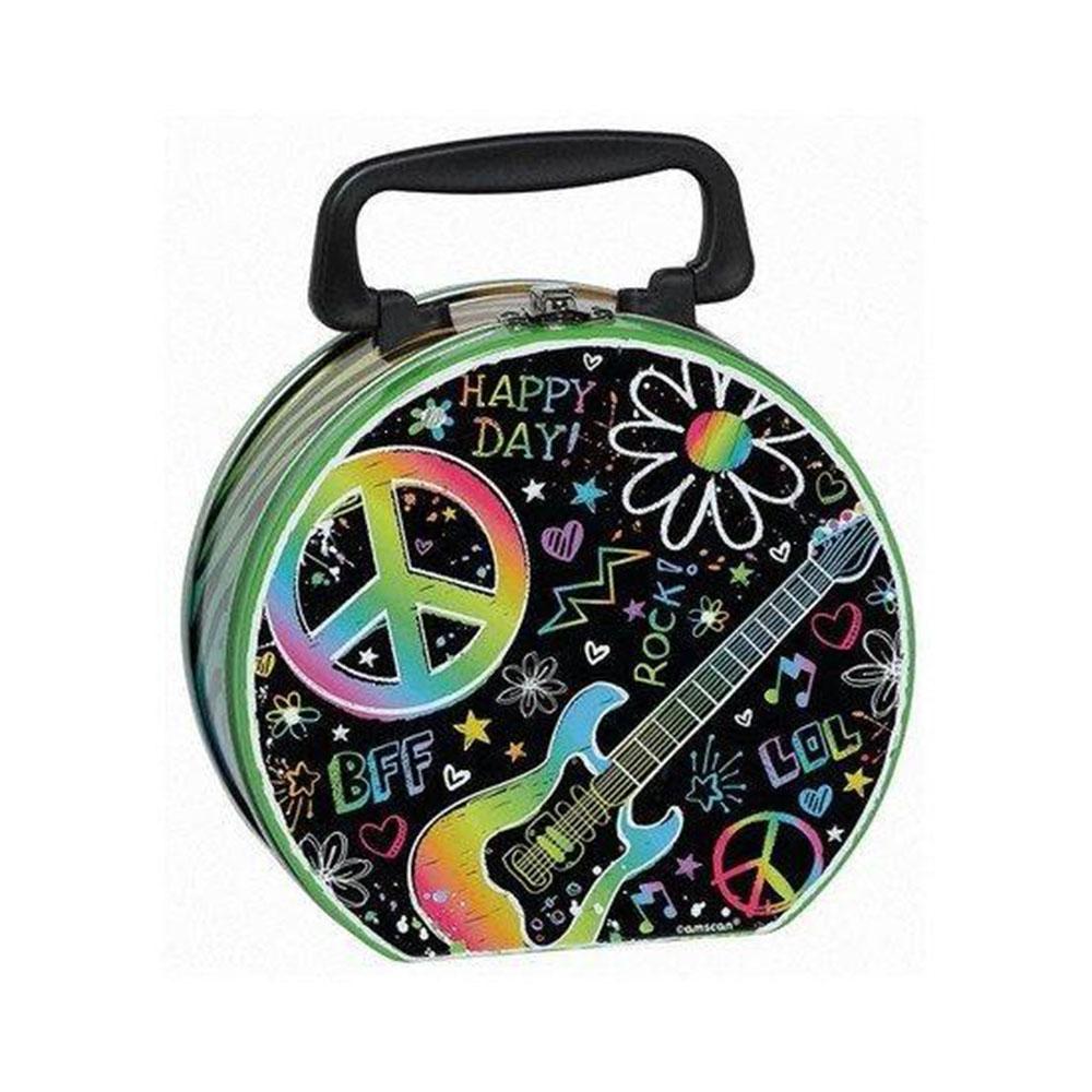 Neon Birthday Round Box 6.25in Favours - Party Centre