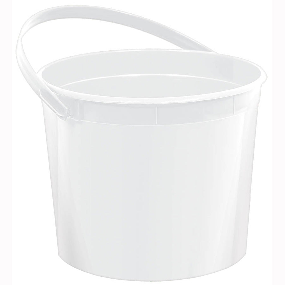 White Plastic Bucket 4.50in x 6.25in Favours - Party Centre