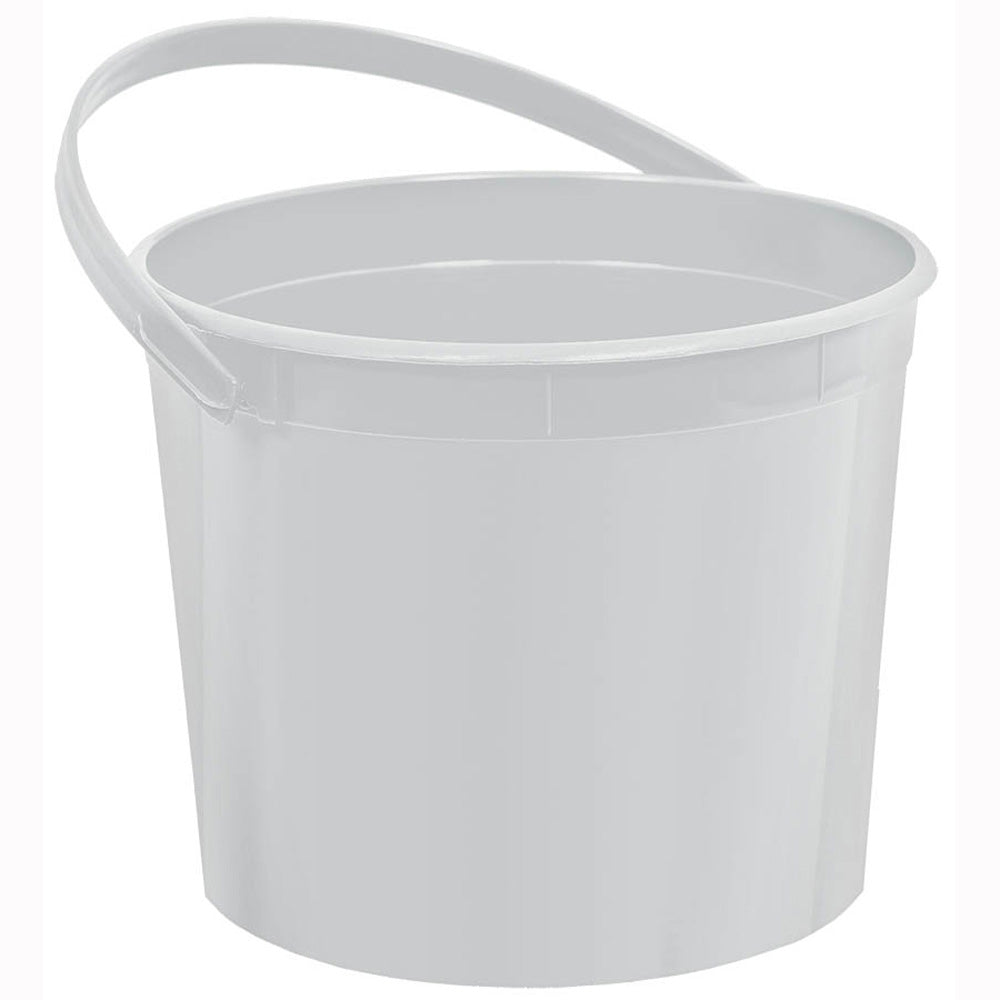 Silver Plastic Bucket 4.50in x 6.25in Favours - Party Centre