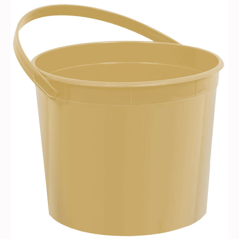 Gold Plastic Bucket 4.50in x 6.25in Favours - Party Centre