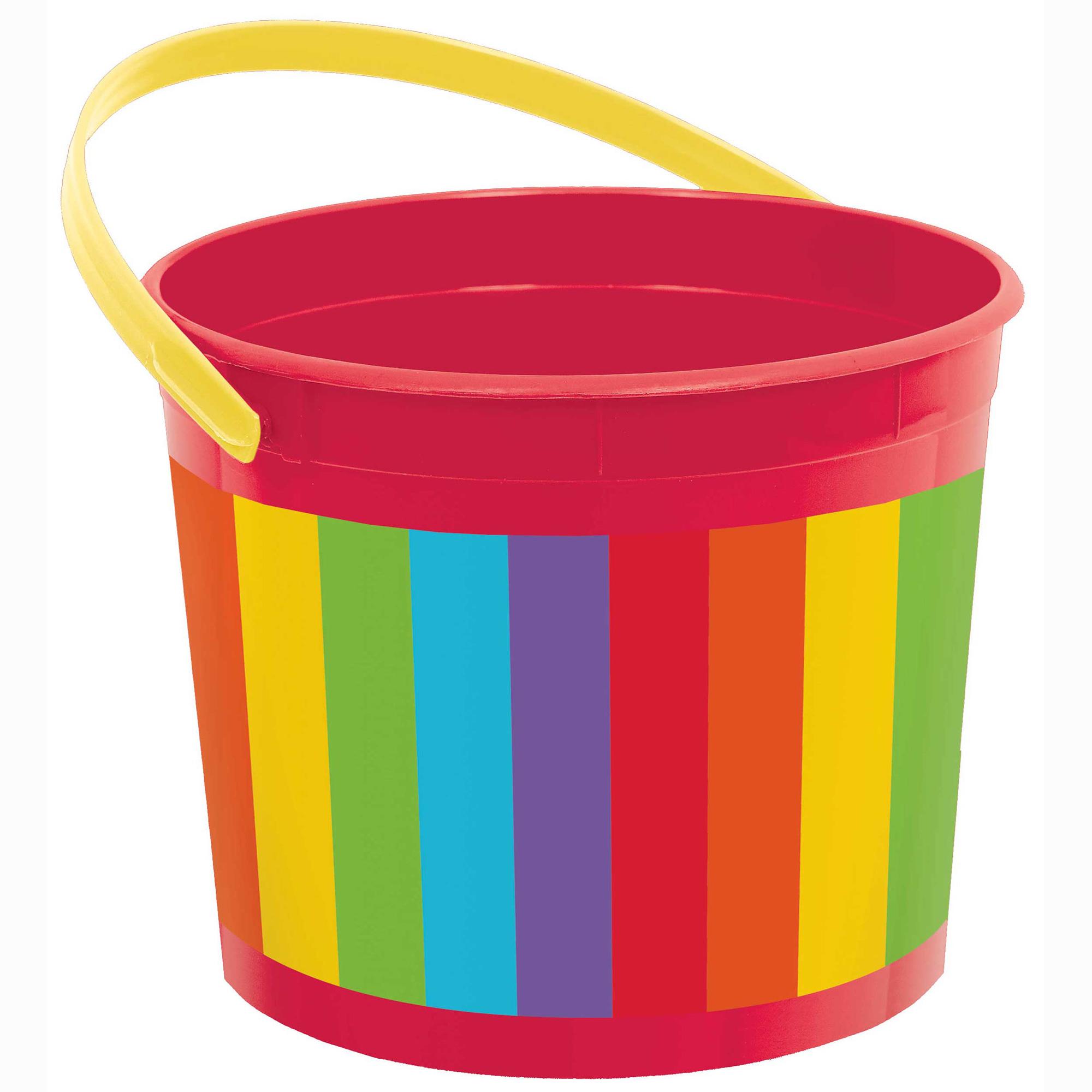 Rainbow Plastic Bucket 4.50in x 6.25in Favours - Party Centre
