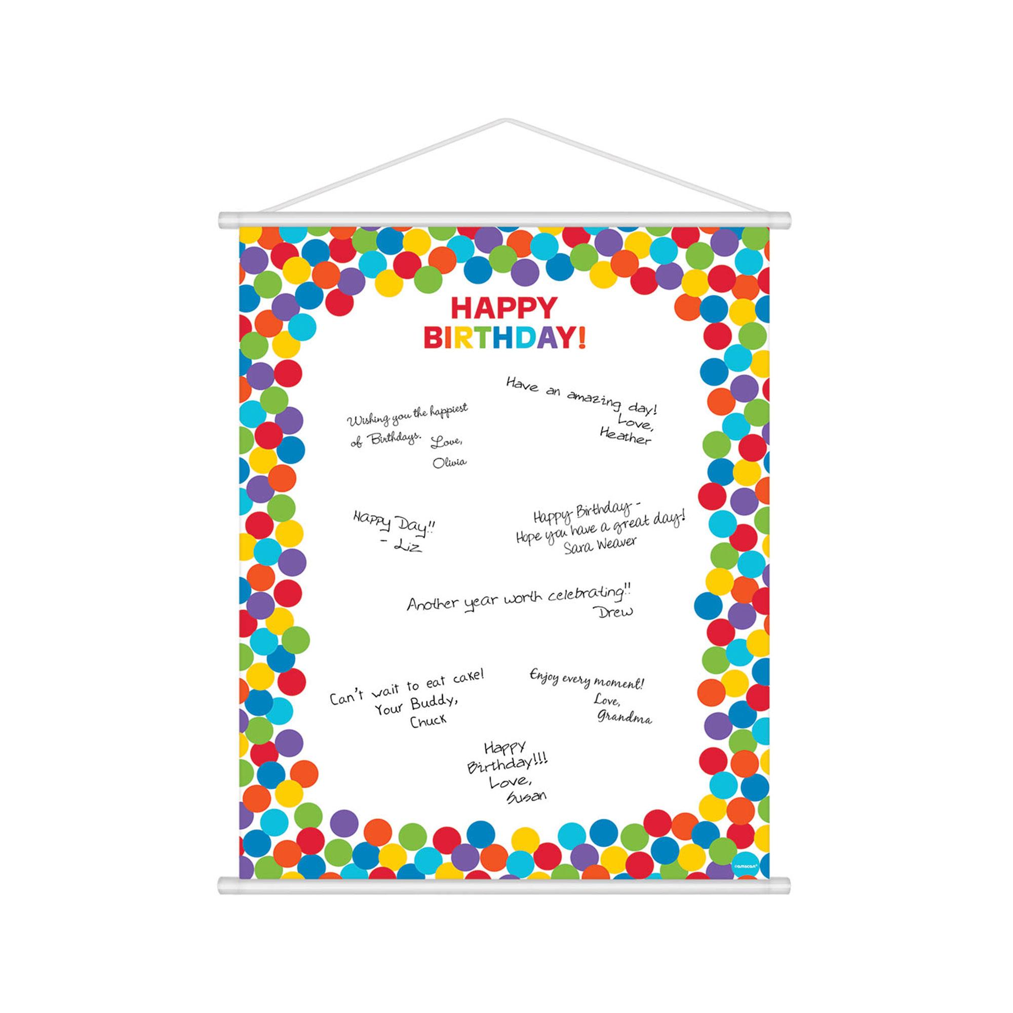 Rainbow Happy Birthday Scroll Sign in Sheet Favours - Party Centre
