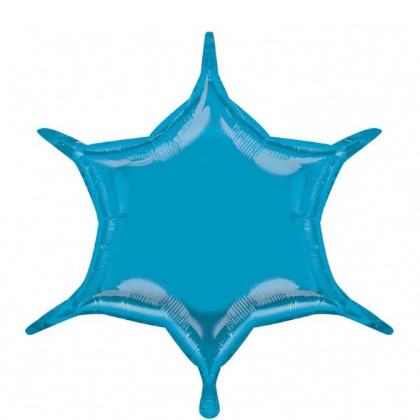 Blue 6-Point Star Balloon 22in Balloons & Streamers - Party Centre
