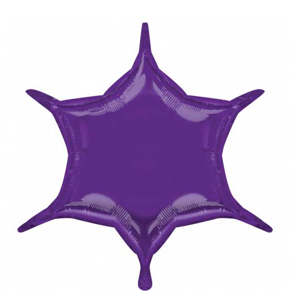 Purple 6-Point Star Balloon 22in Balloons & Streamers - Party Centre