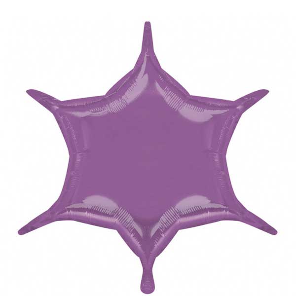 Star 6-Point Lilac Balloon 22in Balloons & Streamers - Party Centre
