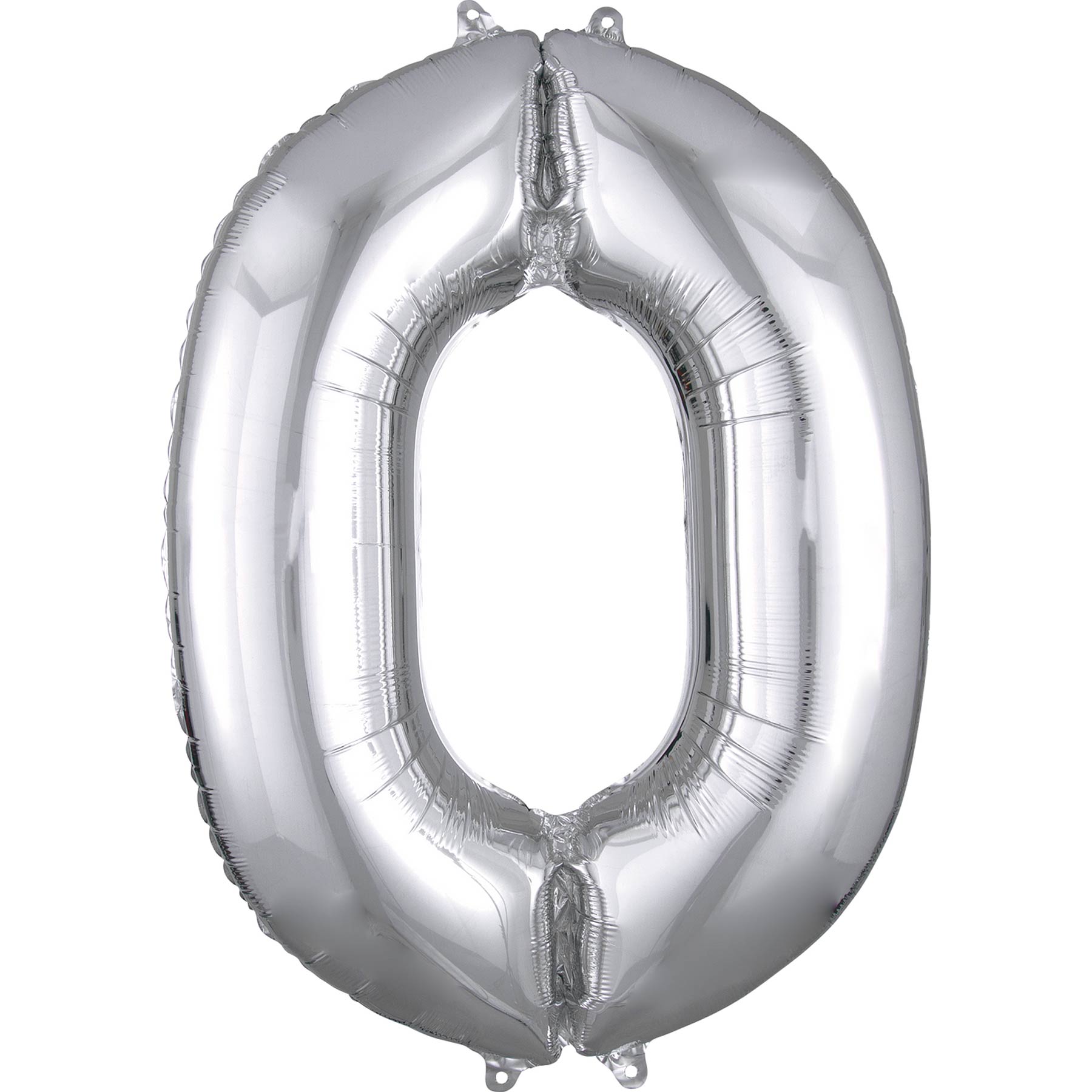 Silver Number 0 SuperShape Balloon 66x35cm