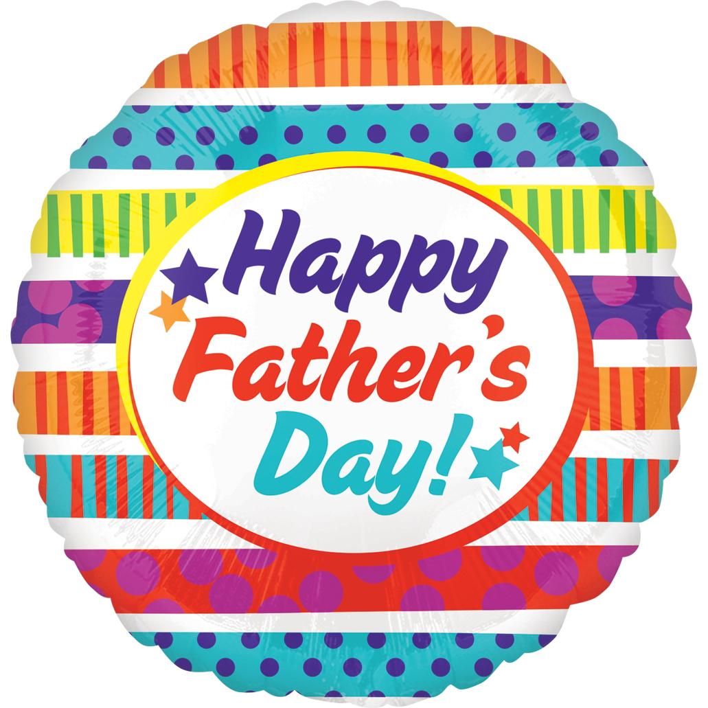 Father's Day Stripes & Dots ColorBlast Foil Balloon 53cm Balloons & Streamers - Party Centre