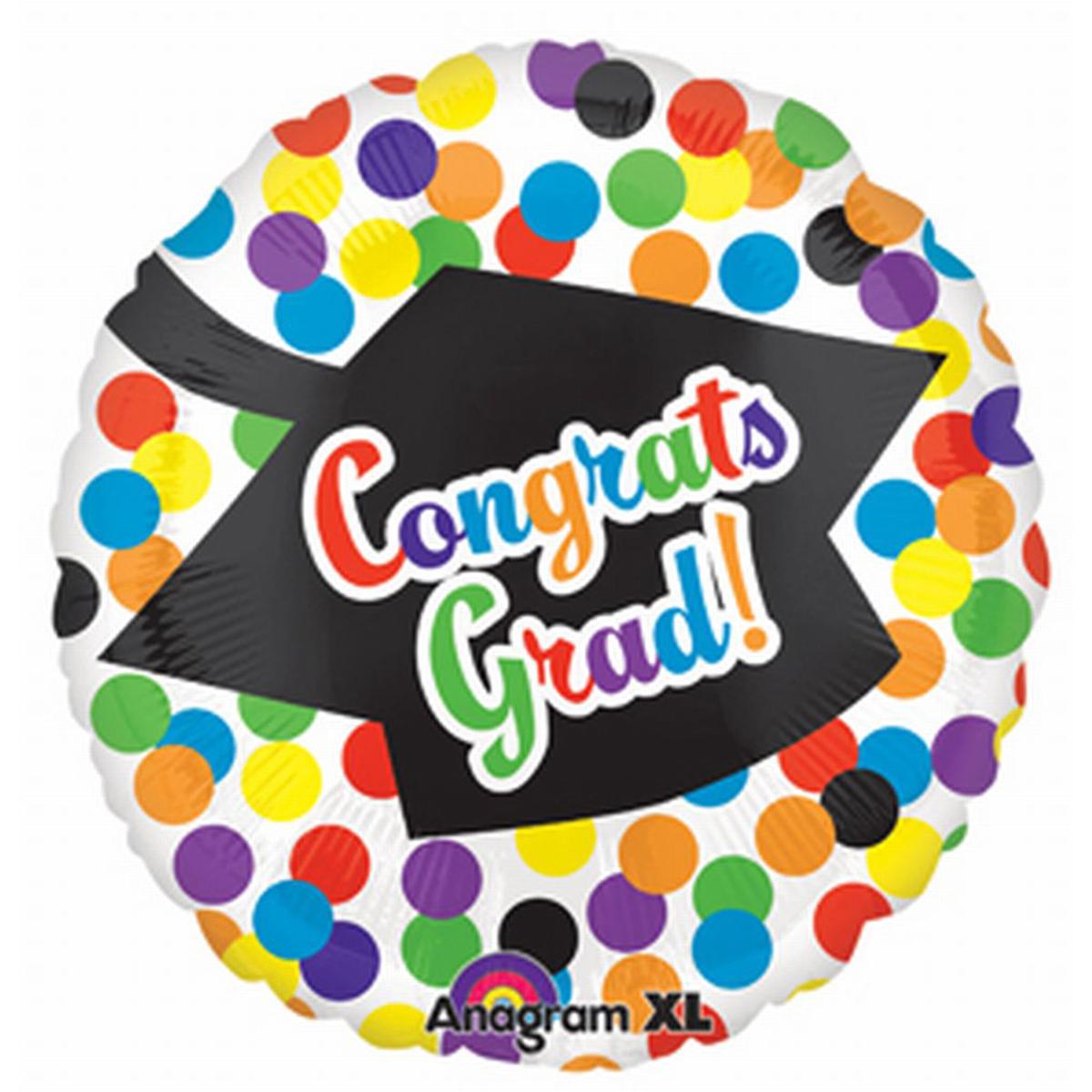 Graduation Cap Dots Foil Balloon 21in Balloons & Streamers - Party Centre