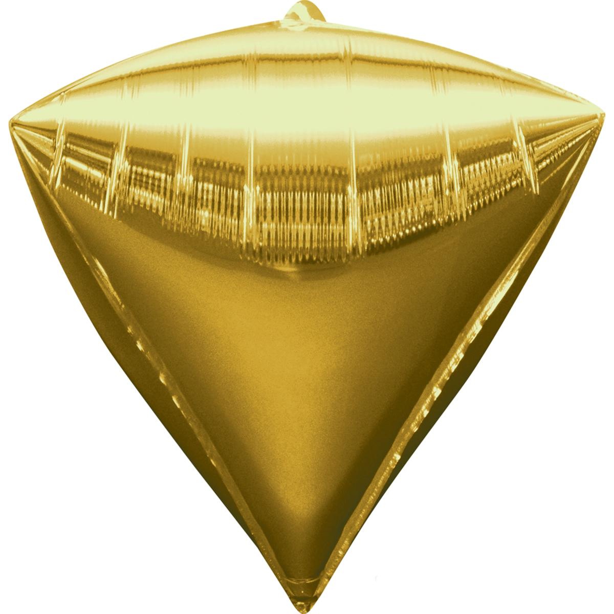 Gold Diamond Foil Balloon 15 x 17in Balloons & Streamers - Party Centre