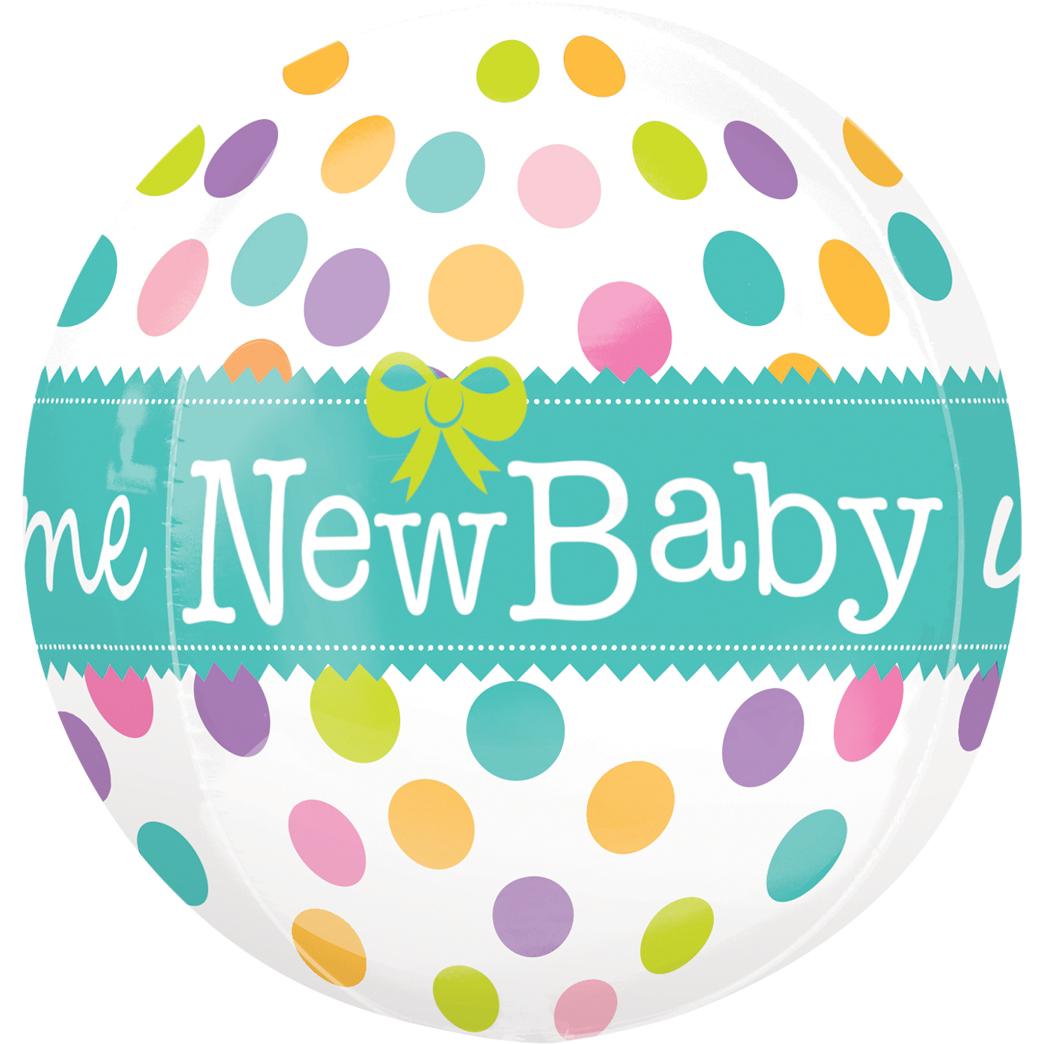 New Baby Orbz Balloon 38x40cm Balloons & Streamers - Party Centre