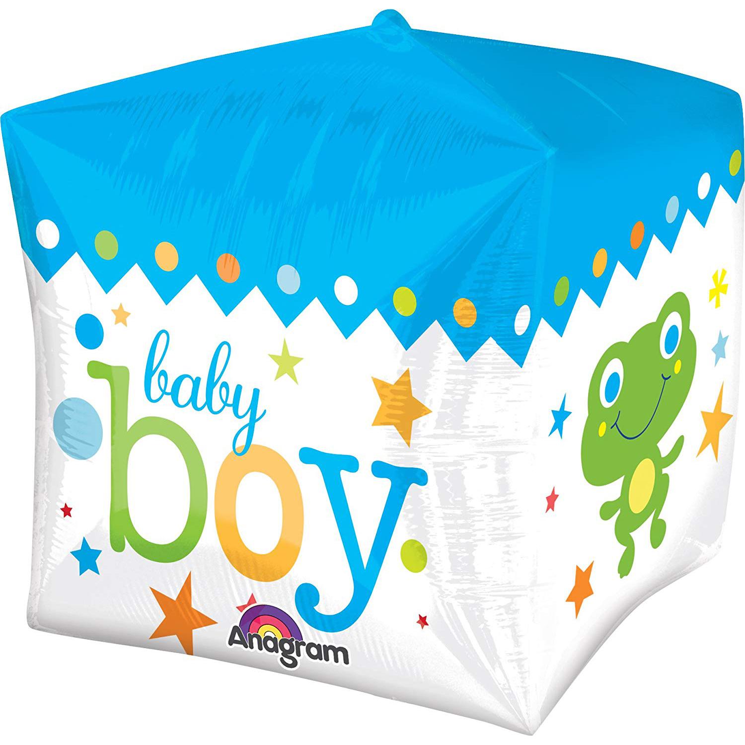 Sweet Baby Boy Clock Cube Foil Balloon 15 x 15in Balloons & Streamers - Party Centre