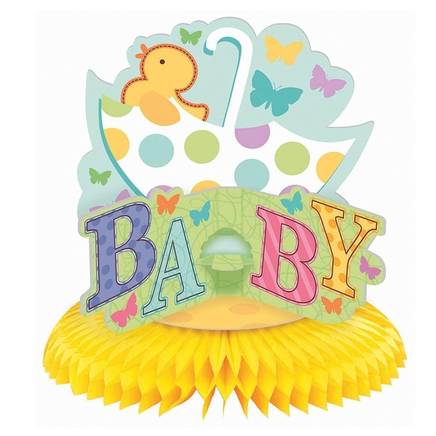 Tiny Bundle Baby Shower Honeycomb Centerpiece 15in Decorations - Party Centre