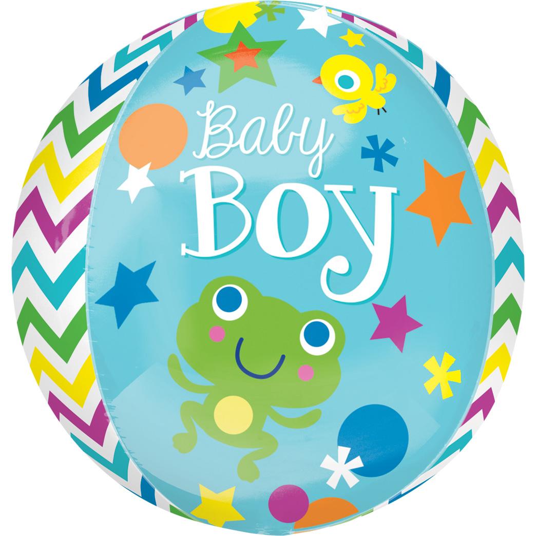 Sweet Baby Boy Orbz Balloon 38x40cm Balloons & Streamers - Party Centre
