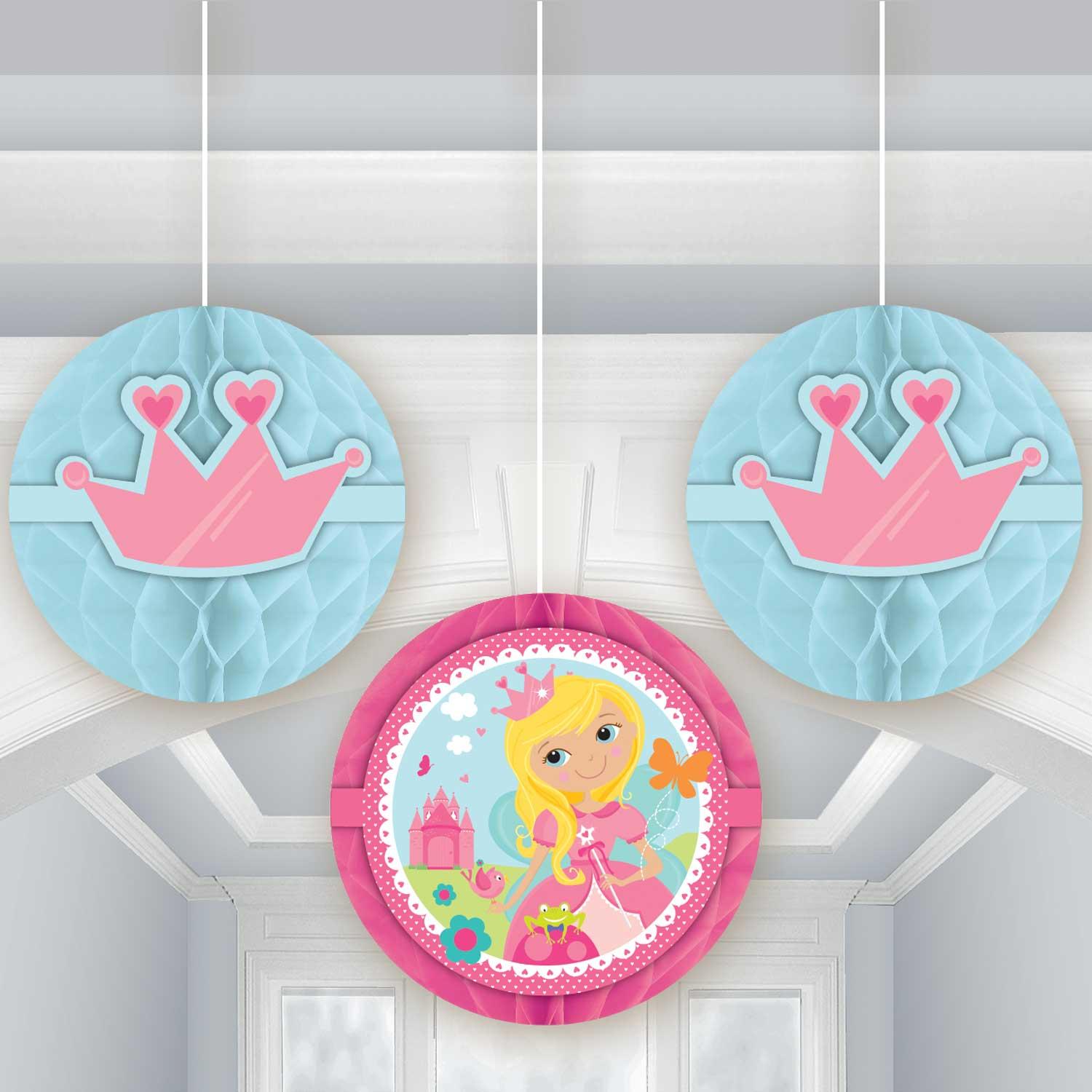 Woodland Princess Honeycomb Balls 3pcs Decorations - Party Centre