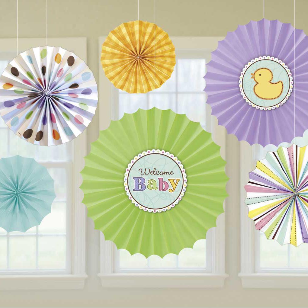 Tiny Bundle Paper Fan Decoration 6pcs Decorations - Party Centre