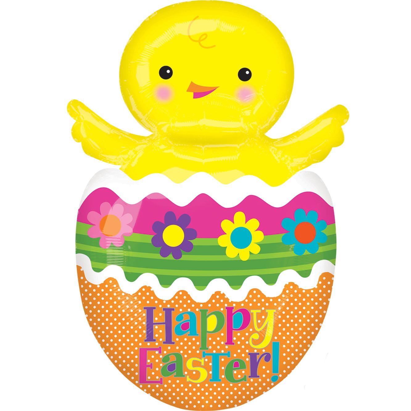 Chick in Colorful Egg SuperShape Balloon 18 x 26in Balloons & Streamers - Party Centre
