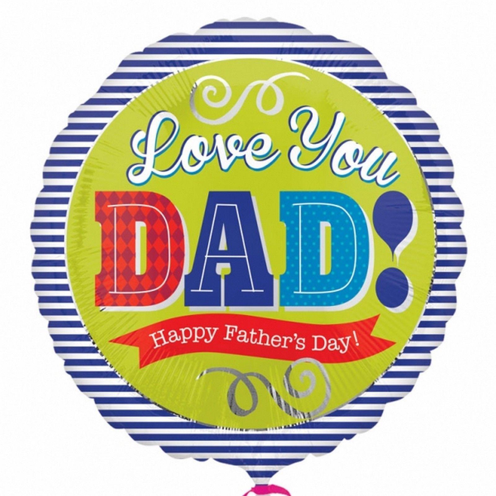 Dad Blue Stripes Foil Balloon 18in Balloons & Streamers - Party Centre