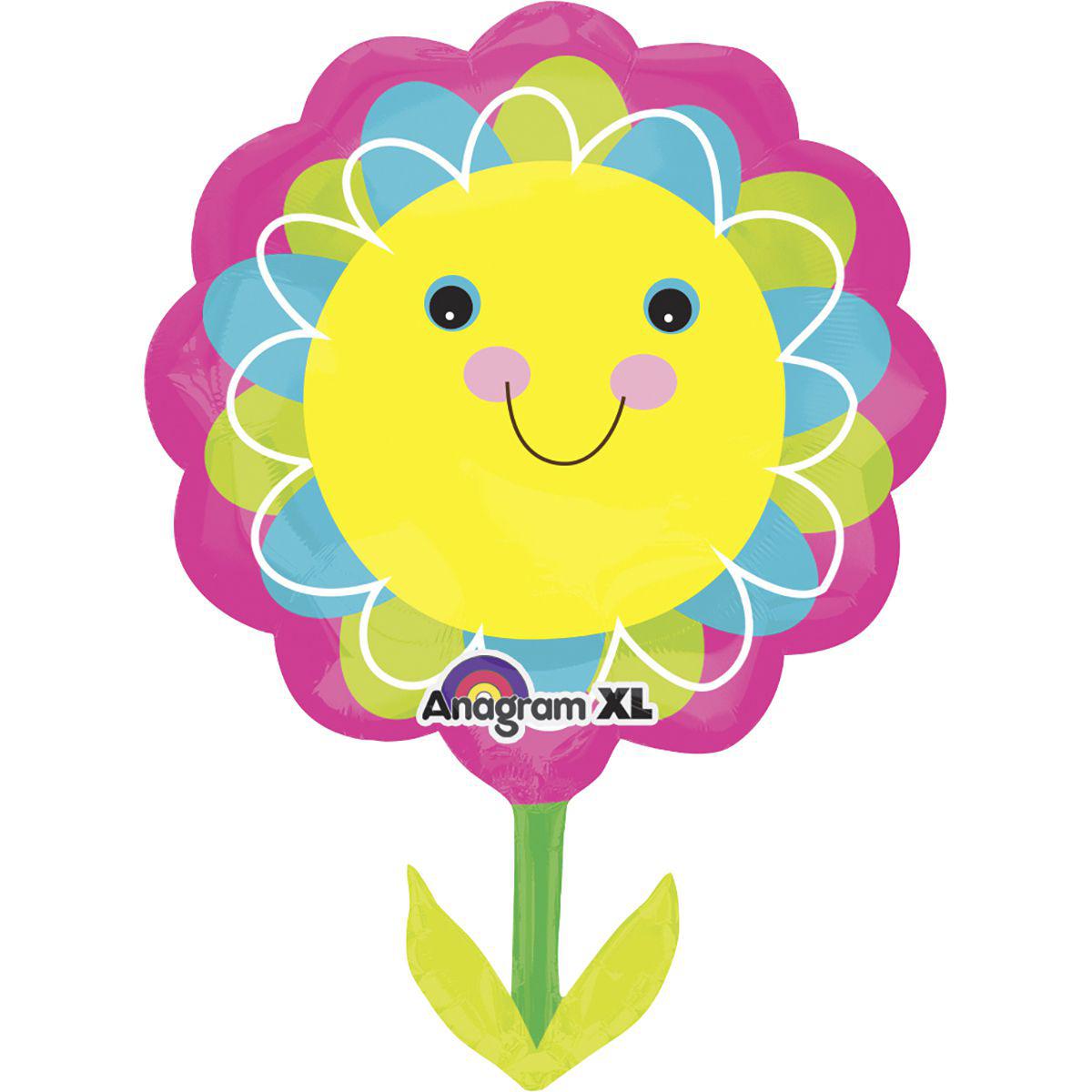 Smiley Flower SuperShape Balloon 21x29in Balloons & Streamers - Party Centre