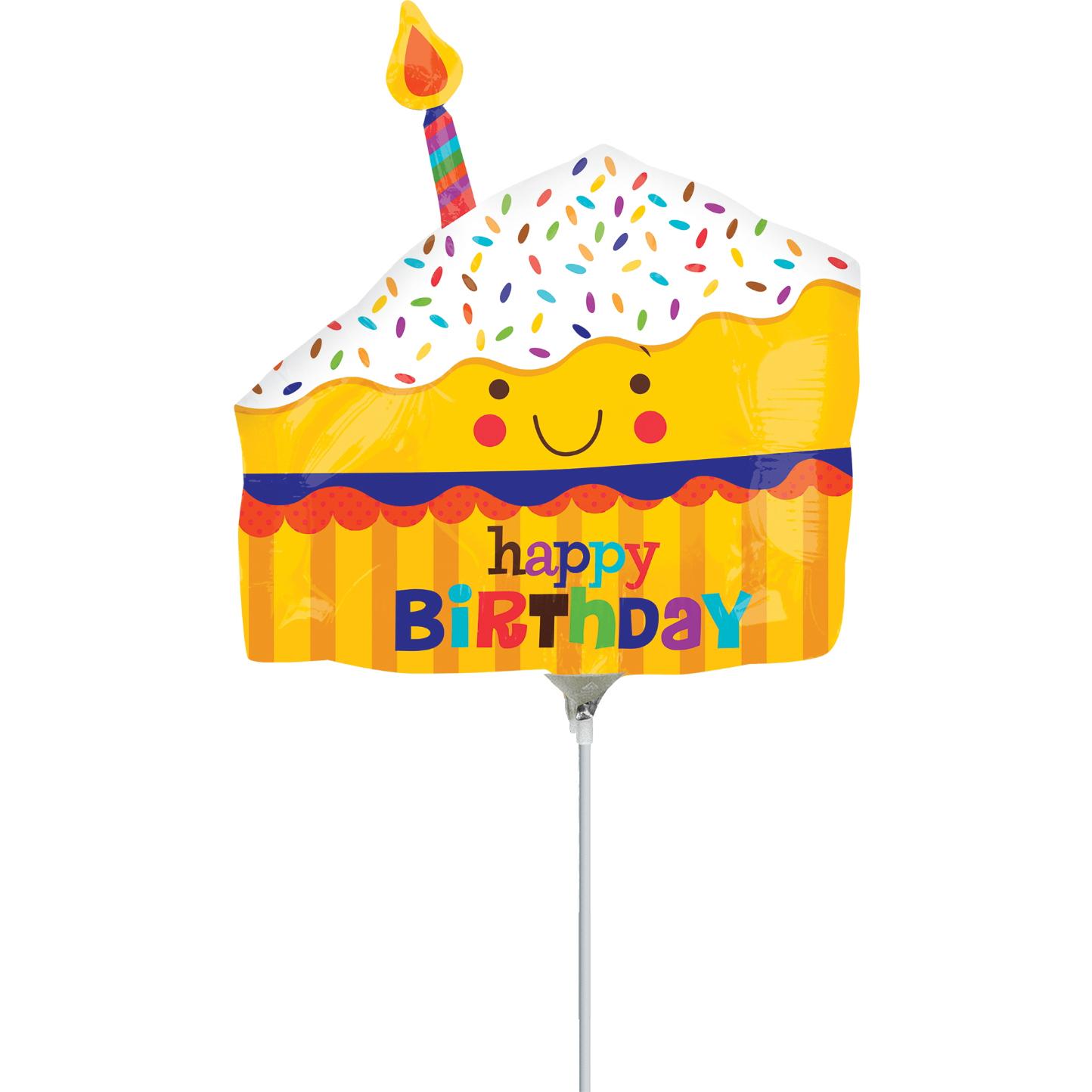 Happy Slice of Cake Minishape Balloons & Streamers - Party Centre