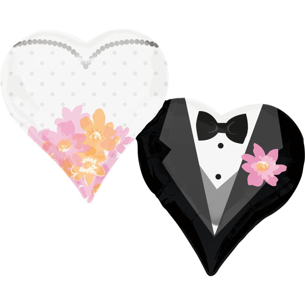 Wedding Couple Hearts SuperShape Balloon 30 x 225in Balloons & Streamers - Party Centre
