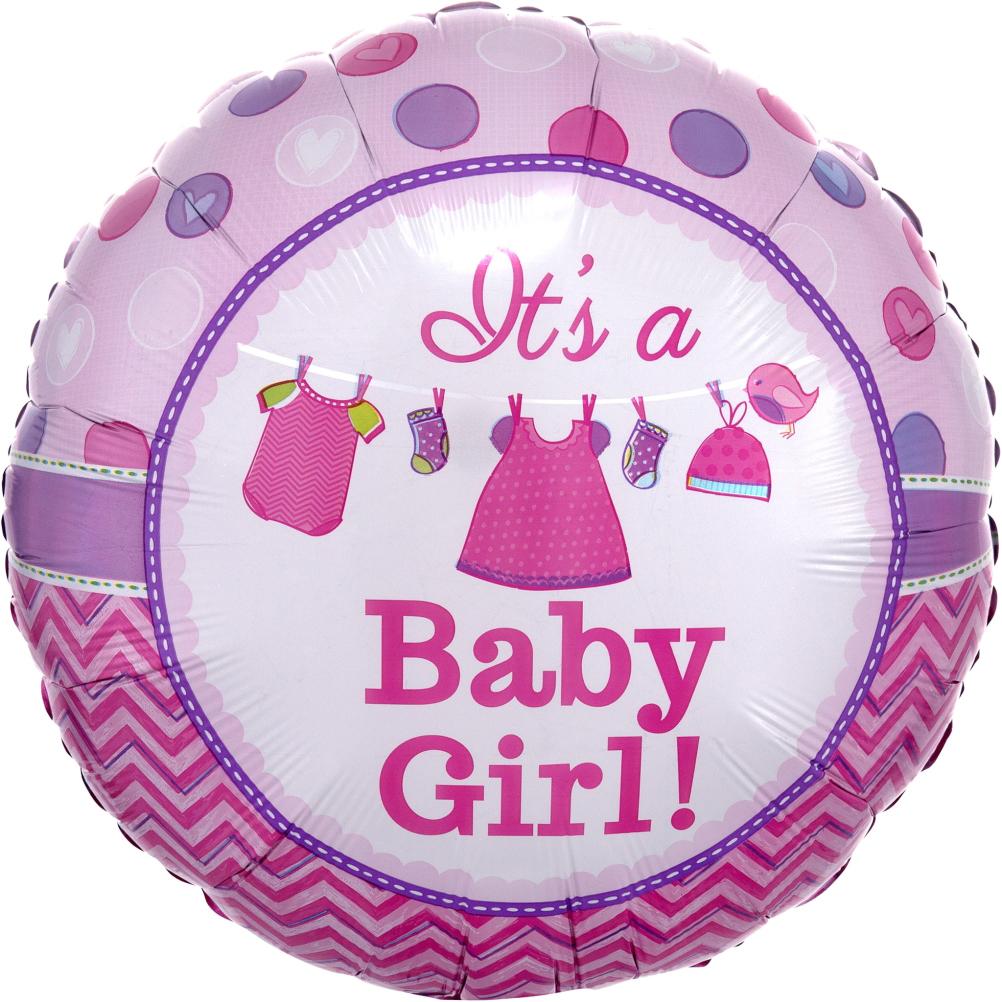 Shower With Love Girl Foil Balloon 18in Balloons & Streamers - Party Centre