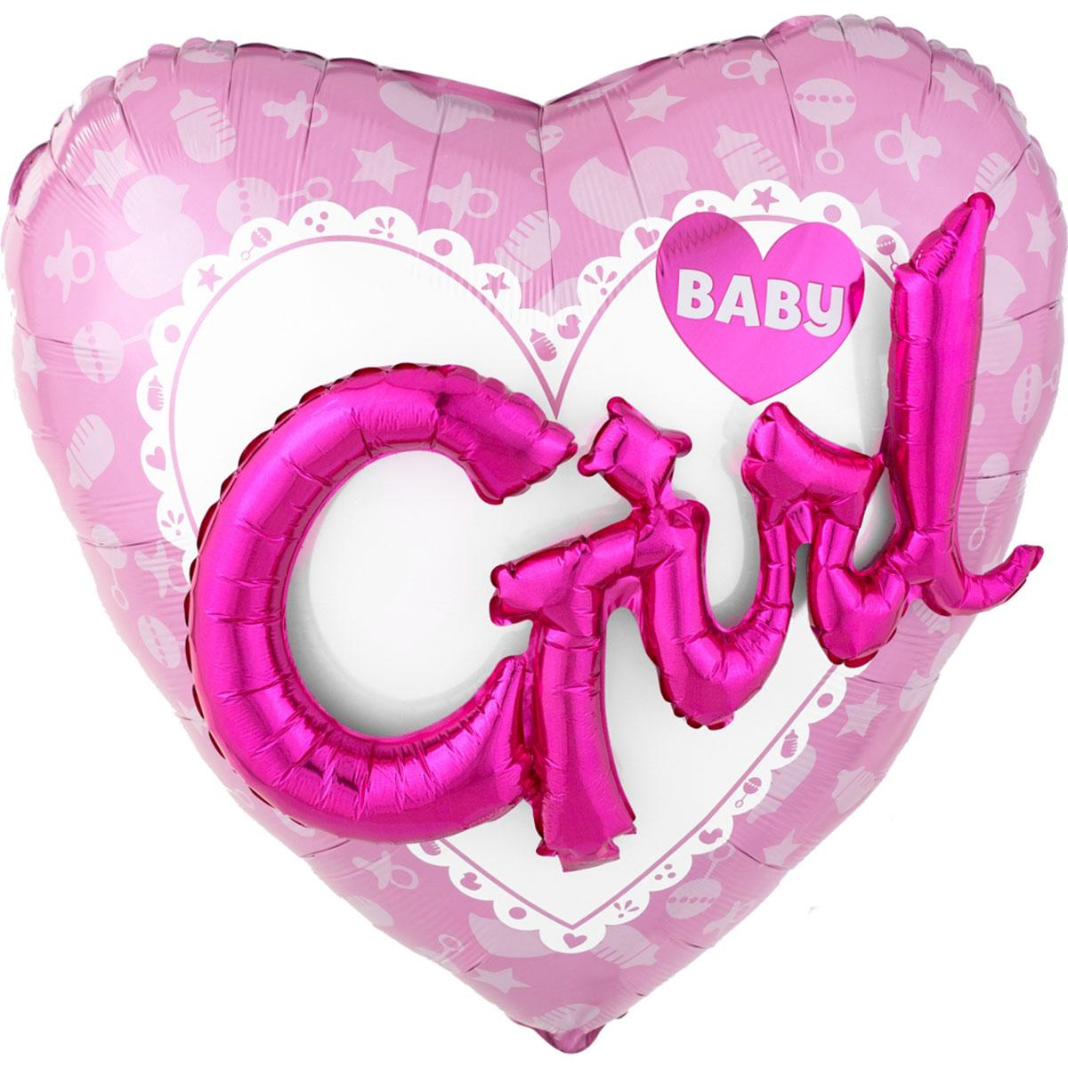 Celebrate Baby Girl Multi-Balloon 36in Balloons & Streamers - Party Centre