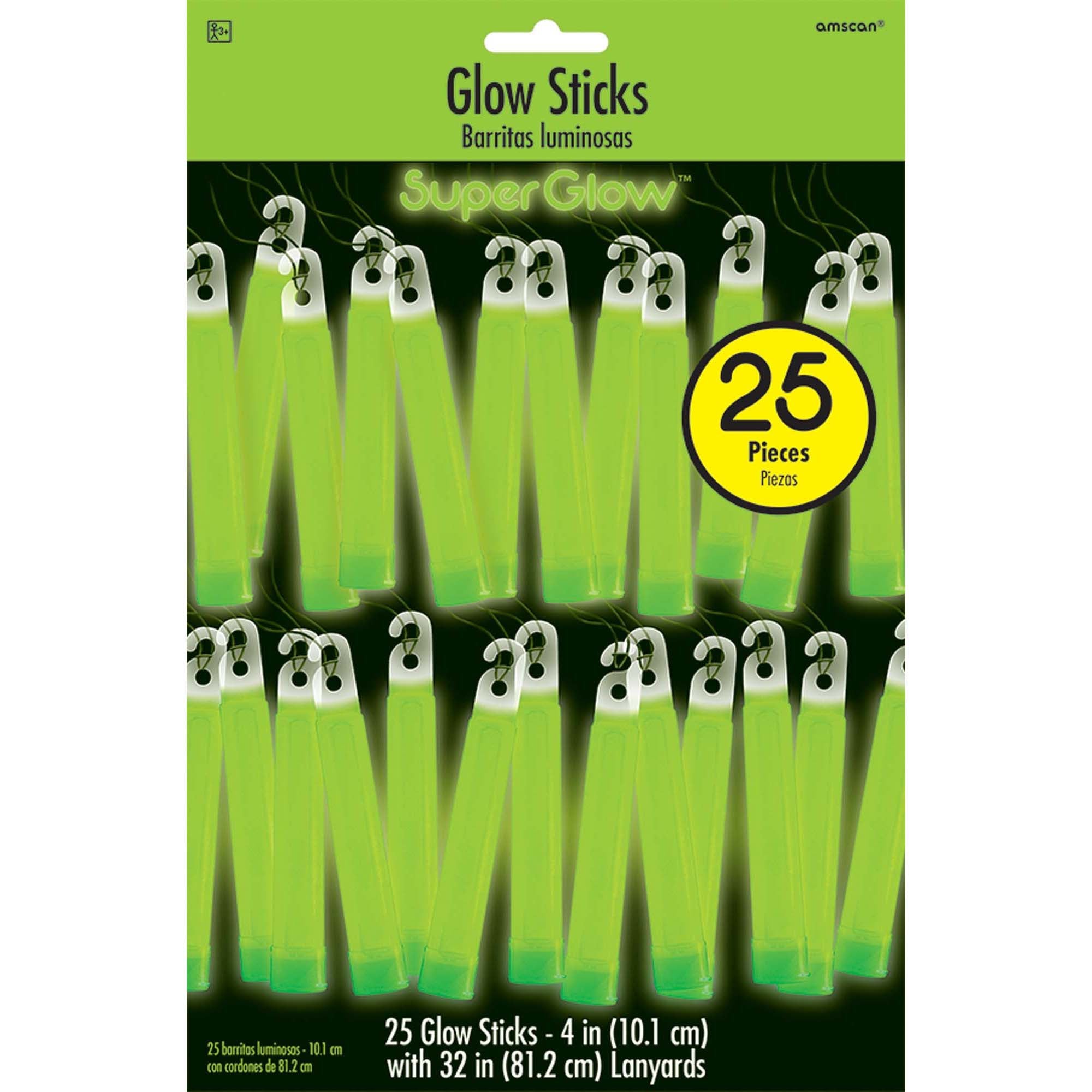 Green Glow Sticks Mega Pack 4in, 25pcs